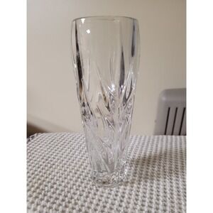 Lead Crystal Bud Vase 8 Inch Tall Flame Pattern Bohemia Mikasa Style